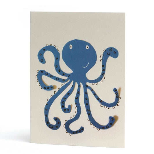 Blue Octopus greetings card image 0