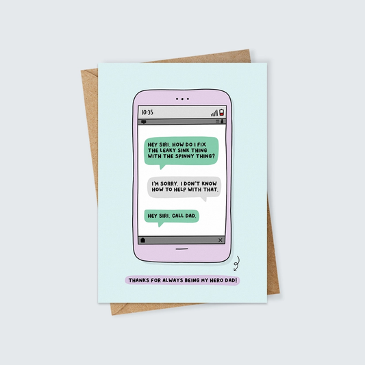 Siri vs Dad greetings card image 0