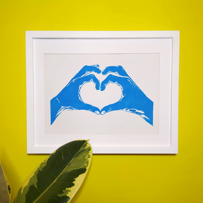 Hands of Love A4 lino print image 2