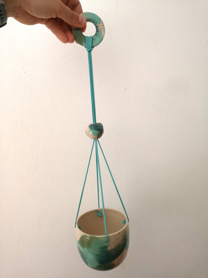 Blue Brushstroke Hanging Planter image 4