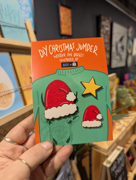 DIY Christmas Jumper wooden pin - Single